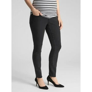 Gap Maternity True Skinny Jeans Black Low Rise Stretchy Soft Womens Size 26 2